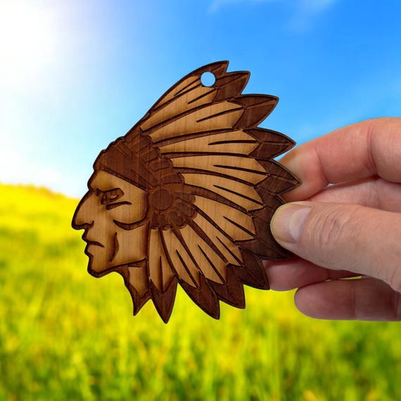 Indian Chief - Cedar Ornament Indian Chief - Cedar Ornament