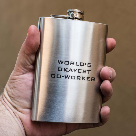8oz World's Okayest Co-Worker Stainless Steel Flask 8oz World's Okayest Co-Worker Stainless Steel Flask