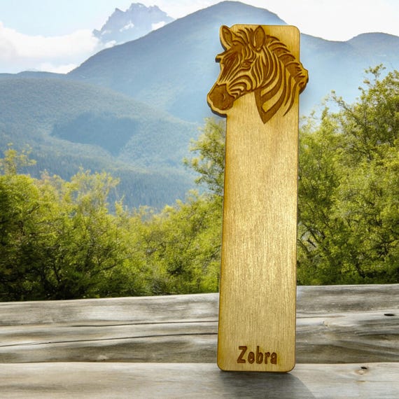 Bookmark - PERSONALIZED Zebra - Birch wood Bookmark - PERSONALIZED Zebra - Birch wood