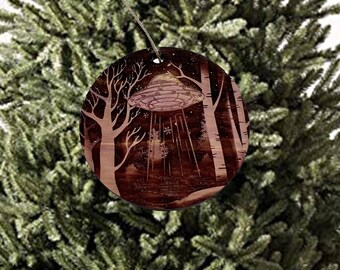 Winter UFO - Cedar ornament