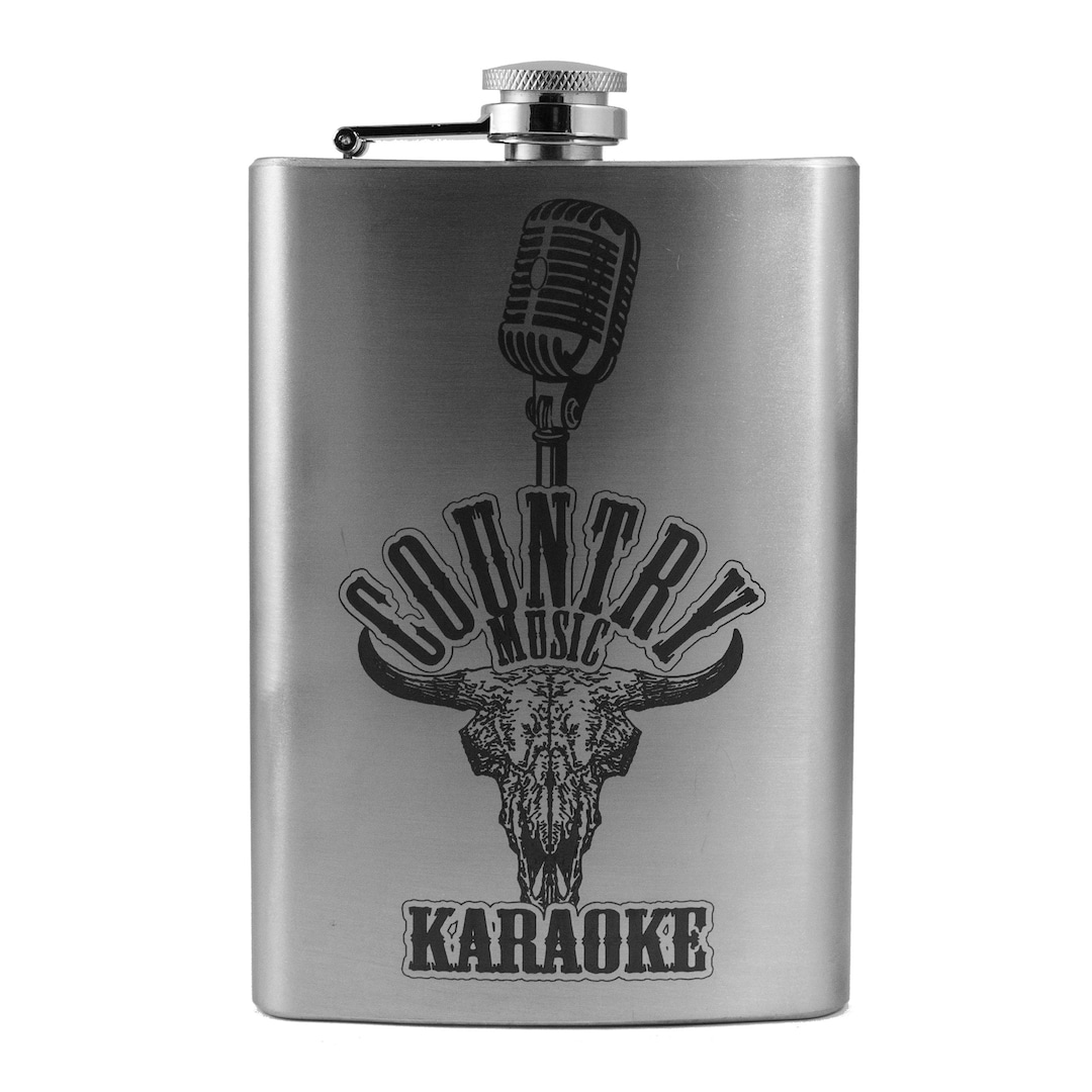 8oz Country Music Karaoke Stainless Steel Flask - Etsy