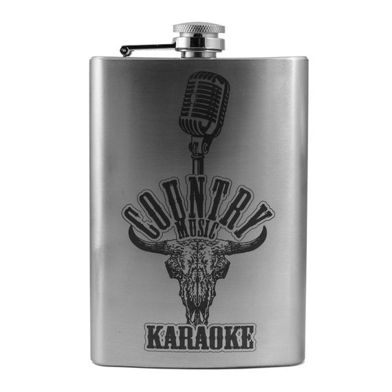 8oz Country Music Karaoke Stainless Steel Flask 8oz Country Music Karaoke Stainless Steel Flask