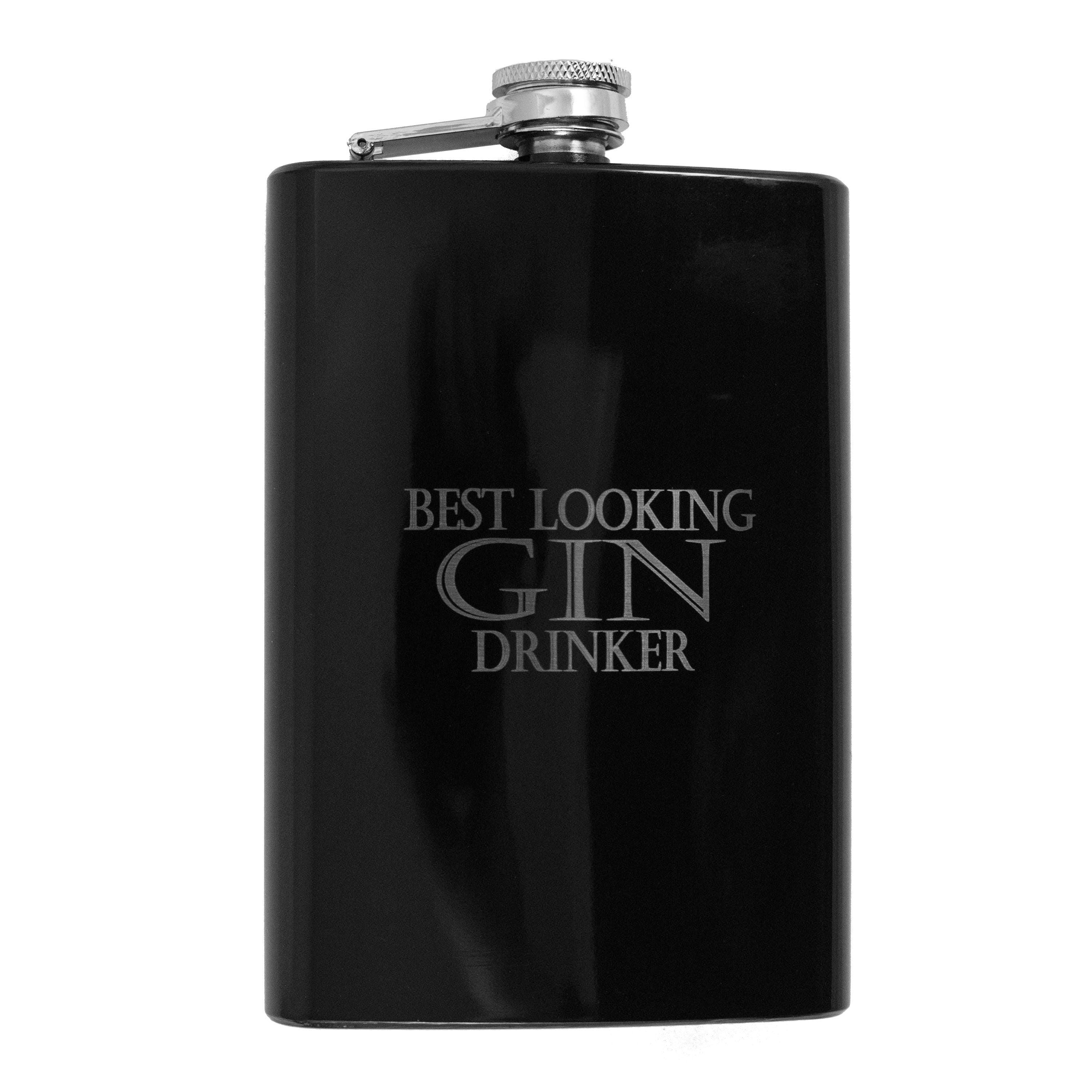8oz BLACK Best Looking Gin Drinker Flask 8oz BLACK Best Looking Gin Drinker Flask