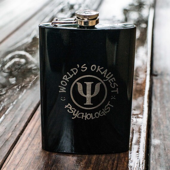 8oz BLACK World's Okayest Psychologist Flask 8oz BLACK World's Okayest Psychologist Flask