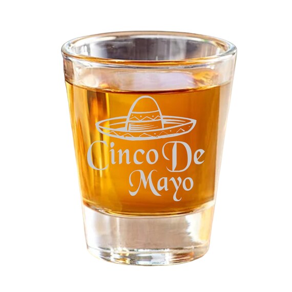 2oz Cinco De Mayo Shot Glass with Sombrero 2oz Cinco De Mayo Shot Glass with Sombrero