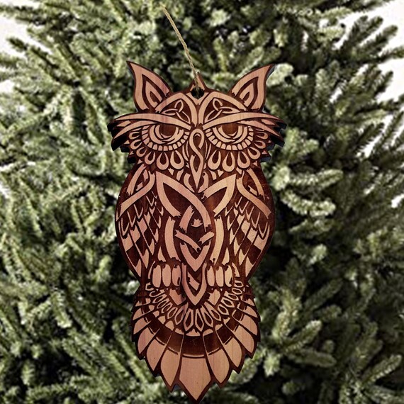 Cute Owl - Cedar Ornament Cute Owl - Cedar Ornament