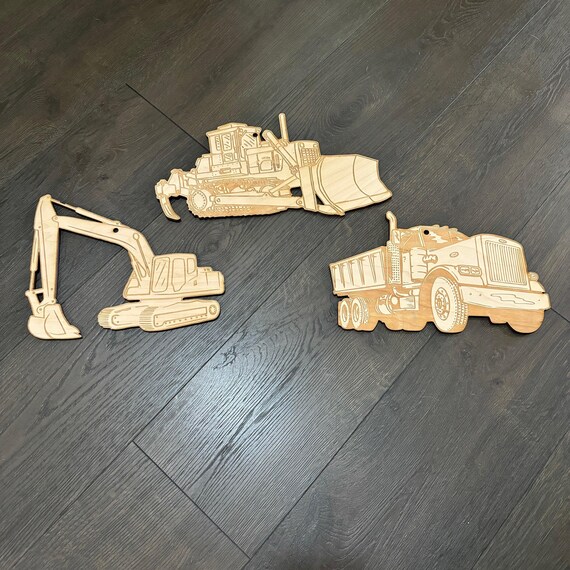 Construction Set Gold Diggers Set of 3 Wall Art Signs Great for Childs room Decor Construction Set Gold Diggers Set of 3 Wall Art Signs Great for Childs room Decor