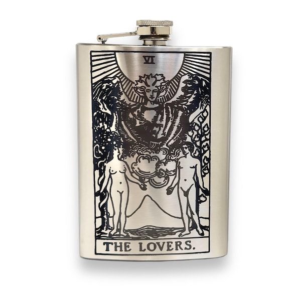 8oz - The Lovers Tarot Card - SS Flask 8oz - The Lovers Tarot Card - SS Flask