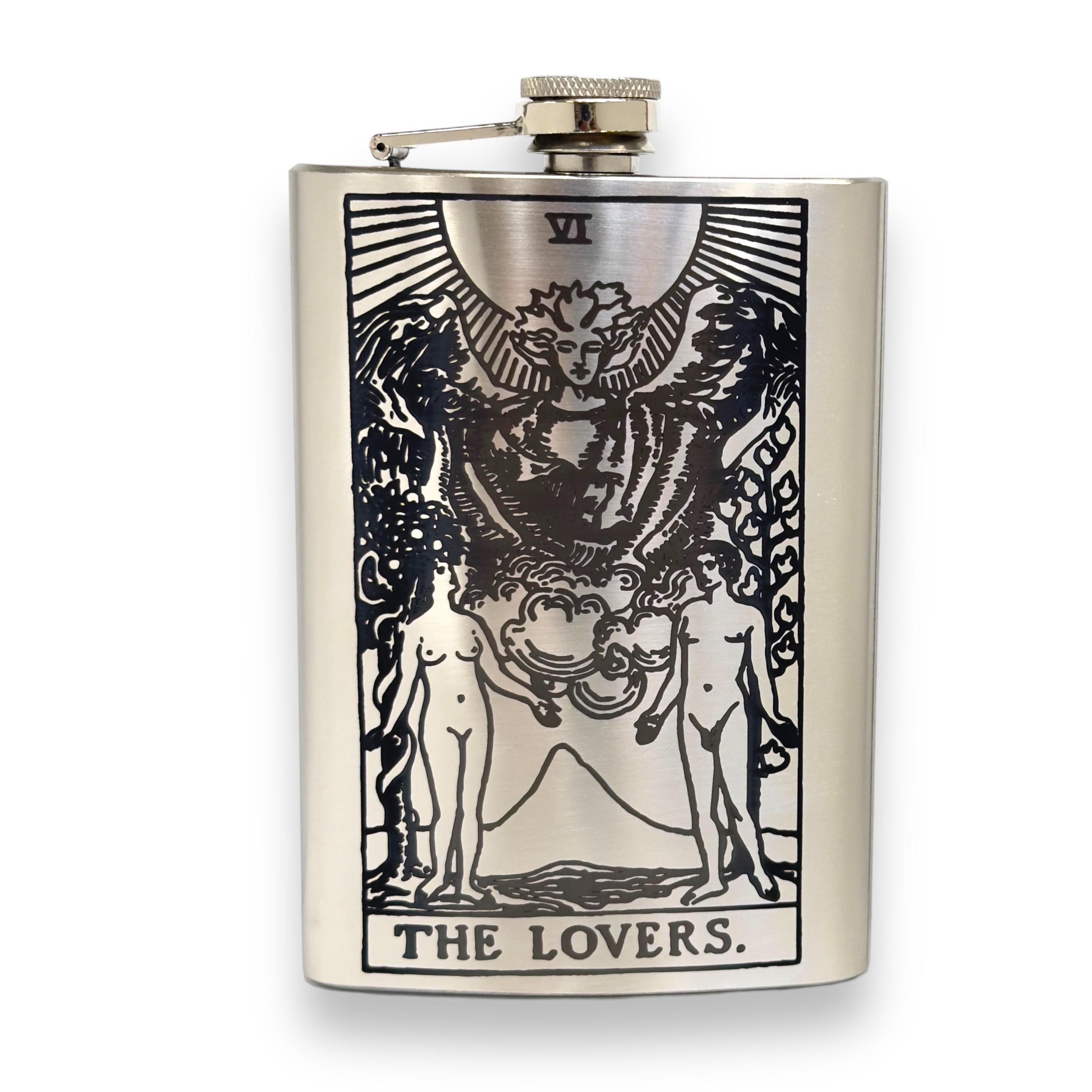 8oz - The Lovers Tarot Card - SS Flask 8oz - The Lovers Tarot Card - SS Flask