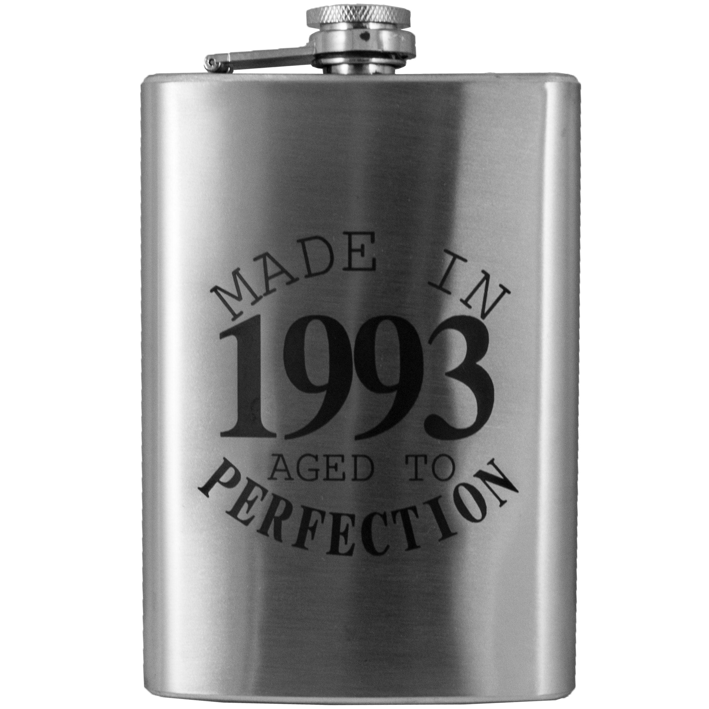 8oz Made in 1993 Aged to Perfection Stainless Steel Flask 8oz Made in 1993 Aged to Perfection Stainless Steel Flask