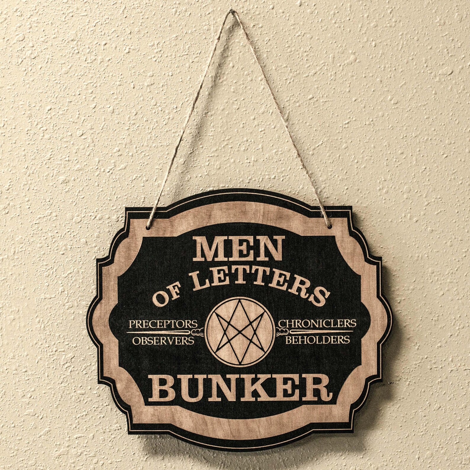 Men of Letters Bunker - Black Door Sign 10x8 - Etsy
