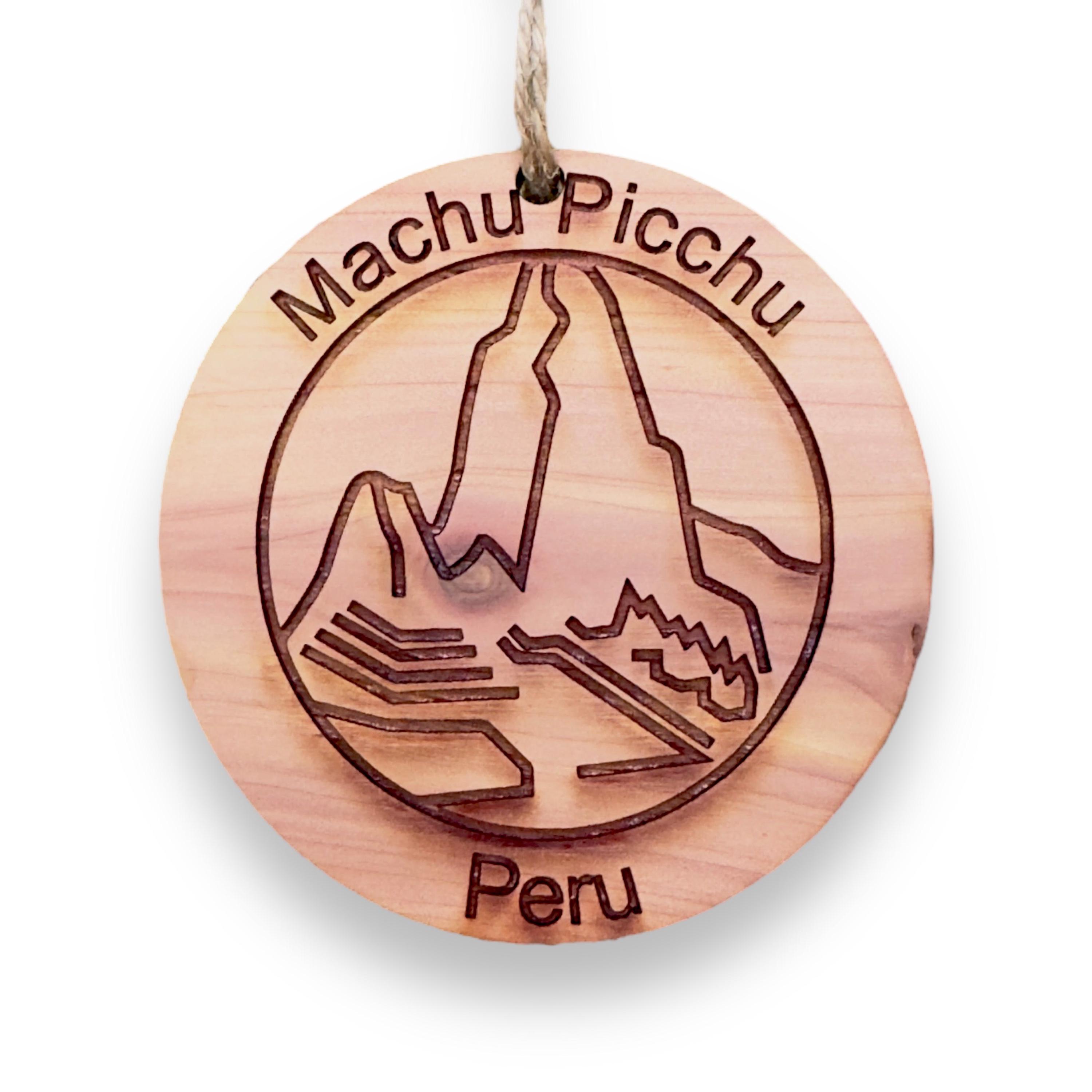 Machu Picchu Peru - Cedar Ornament Machu Picchu Peru - Cedar Ornament