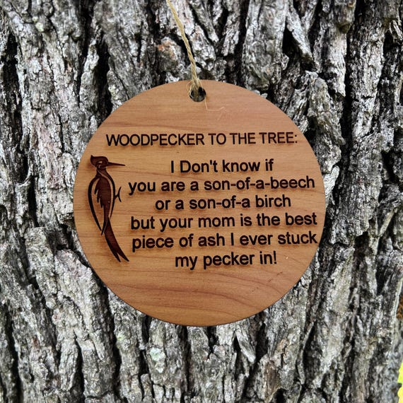 Woodpecker to the Tree - Cedar Ornament Woodpecker to the Tree - Cedar Ornament