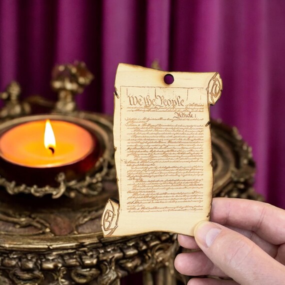 Scroll We The People - Ornament Raw Wood Scroll We The People - Ornament Raw Wood
