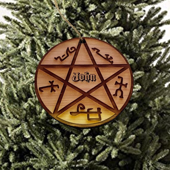 Customized PERSONALIZED Demon Trap With your Name - Cedar Ornament Customized PERSONALIZED Demon Trap With your Name - Cedar Ornament