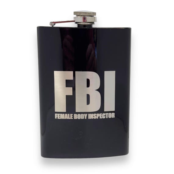 8oz BLACK Female Body Inspector Flask 8oz BLACK Female Body Inspector Flask