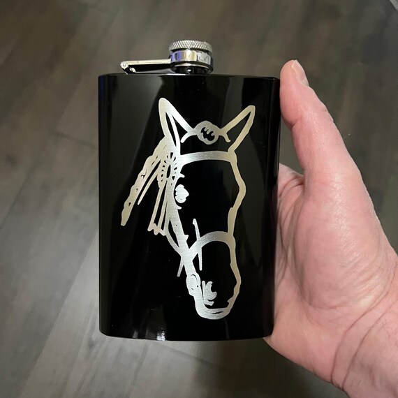 8oz Horse BLACK Flask 8oz Horse BLACK Flask