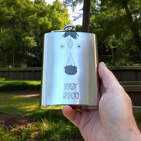 8oz Horsin Around Stainless Steel Flask 8oz Horsin Around Stainless Steel Flask