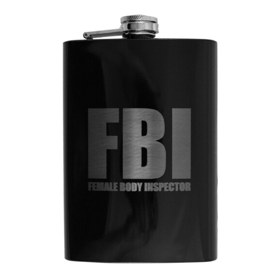8oz BLACK Female Body Inspector Flask 8oz BLACK Female Body Inspector Flask