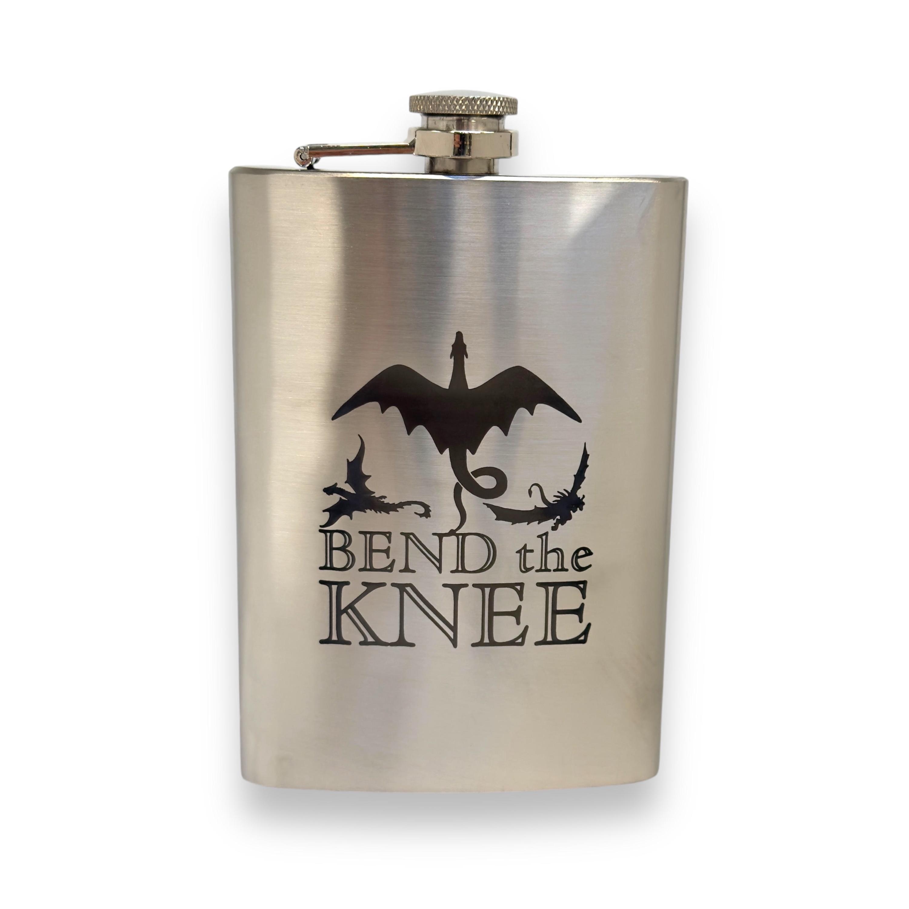 8oz Bend the Knee Stainless Steel Flask 8oz Bend the Knee Stainless Steel Flask