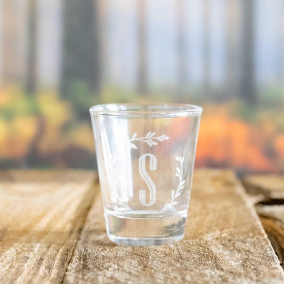 2oz Personalized Branches with Initial Shot glass 2oz Personalized Branches with Initial Shot glass