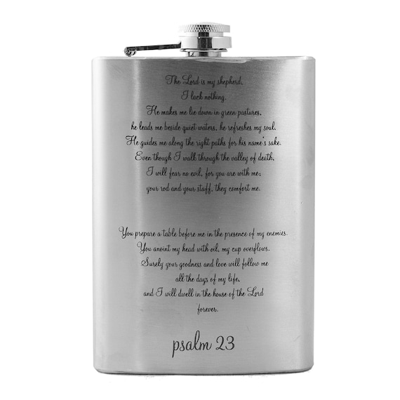 8oz Psalm 23 Bible verse Religious Stainless Steel Flask 8oz Psalm 23 Bible verse Religious Stainless Steel Flask