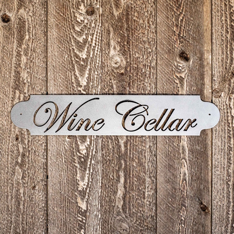 Wine Cellar Metal Cut Sign 19x4in Etsy