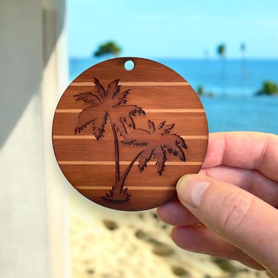 Sunset and Palm Trees - Cedar Ornament Sunset and Palm Trees - Cedar Ornament