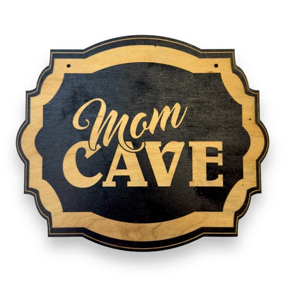 Mom Cave - Black Door Sign Mom Cave - Black Door Sign