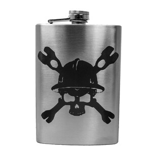 8oz Lineman with skull and cross tools Stainless Steel Flask 8oz Lineman with skull and cross tools Stainless Steel Flask