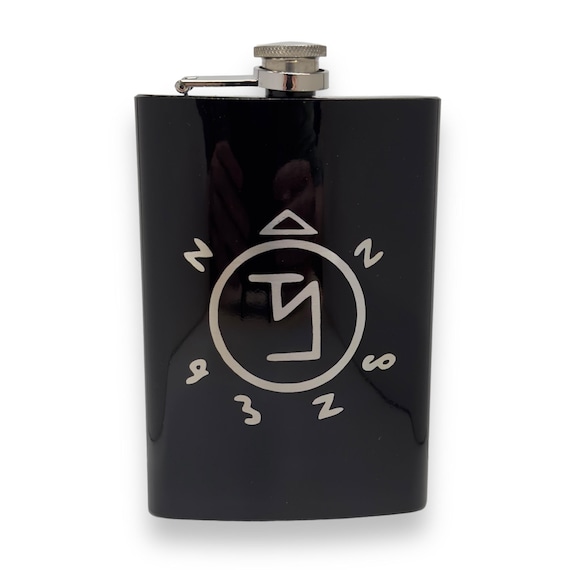 8oz BLACK Angel Ward Flask 8oz BLACK Angel Ward Flask