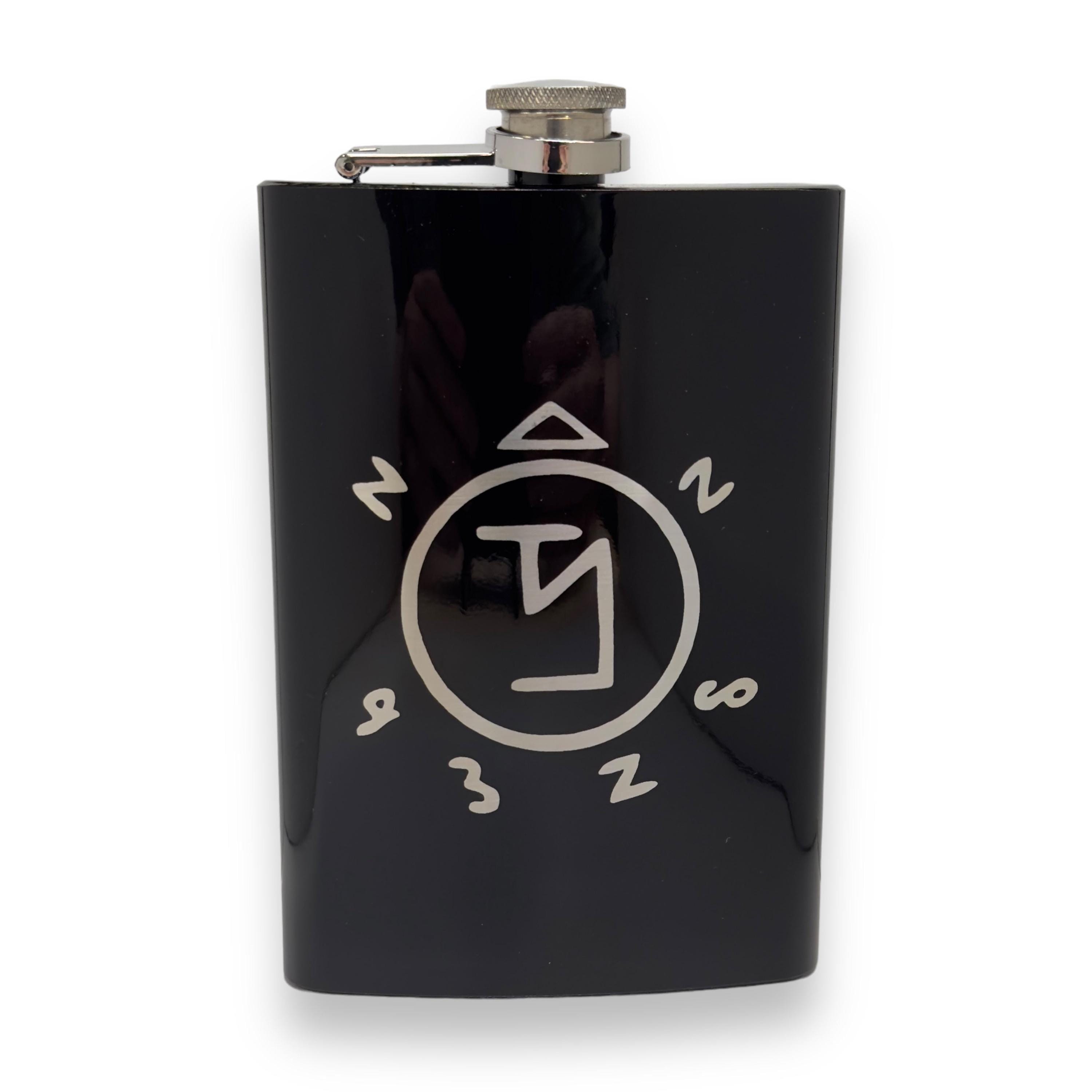 8oz BLACK Angel Ward Flask 8oz BLACK Angel Ward Flask