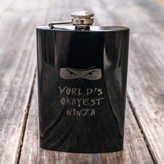 8oz BLACK World's Okayest Ninja Flask 8oz BLACK World's Okayest Ninja Flask
