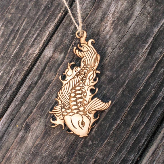 Ornament - Koi - Raw Wood 2x4in Ornament - Koi - Raw Wood 2x4in