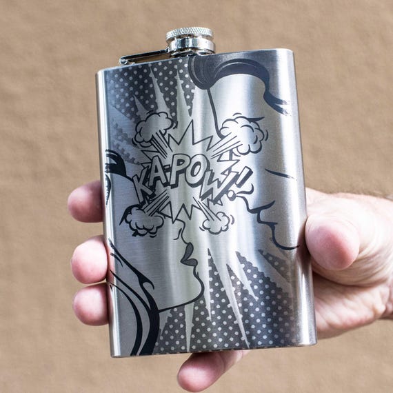 8oz Ka-Pow Stainless Steel Flask 8oz Ka-Pow Stainless Steel Flask