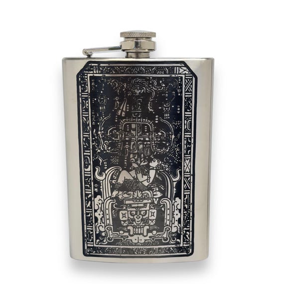 8oz BLACK Mayan Astronaut Flask 8oz BLACK Mayan Astronaut Flask