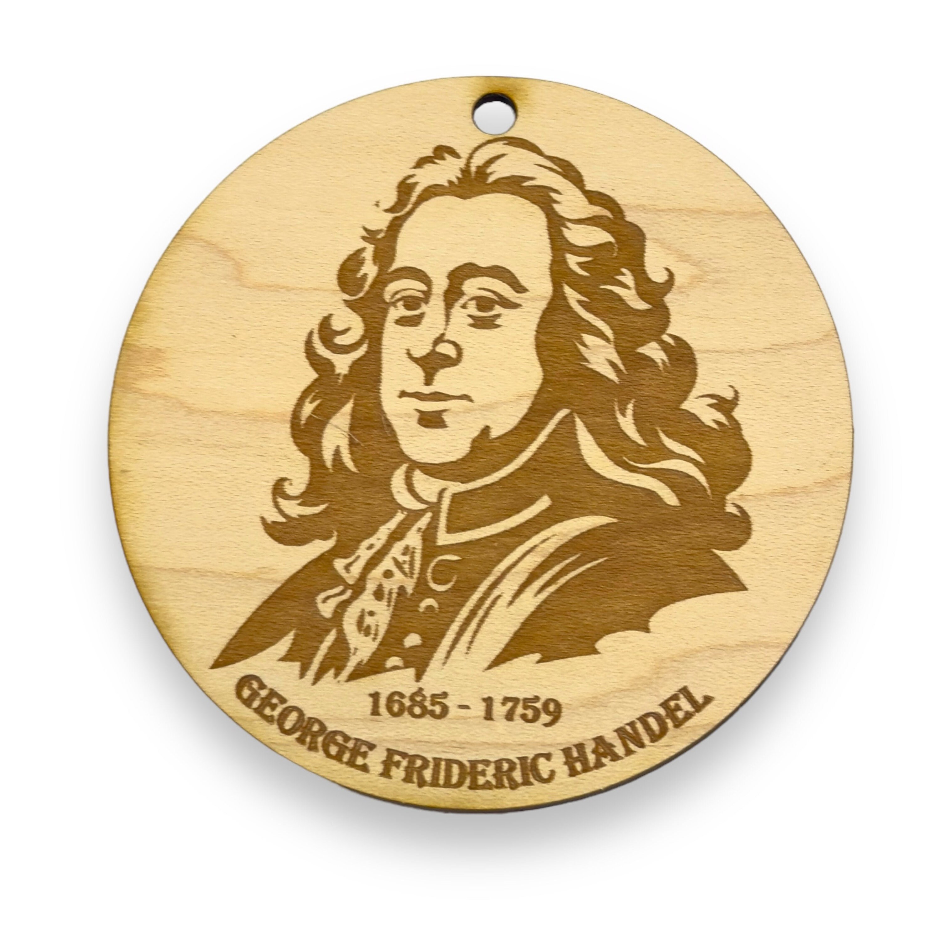 Ornament - George Frideric Handel Raw Wood Ornament - George Frideric Handel Raw Wood