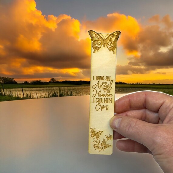 Bookmark - I have an angel in heaven I call him Opa - Birch wood Bookmark - I have an angel in heaven I call him Opa - Birch wood