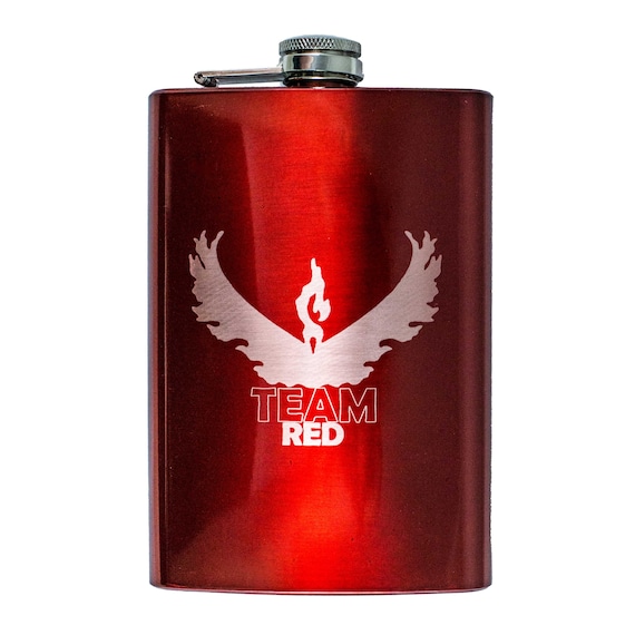 8oz BLACK Team Red Flask 8oz BLACK Team Red Flask