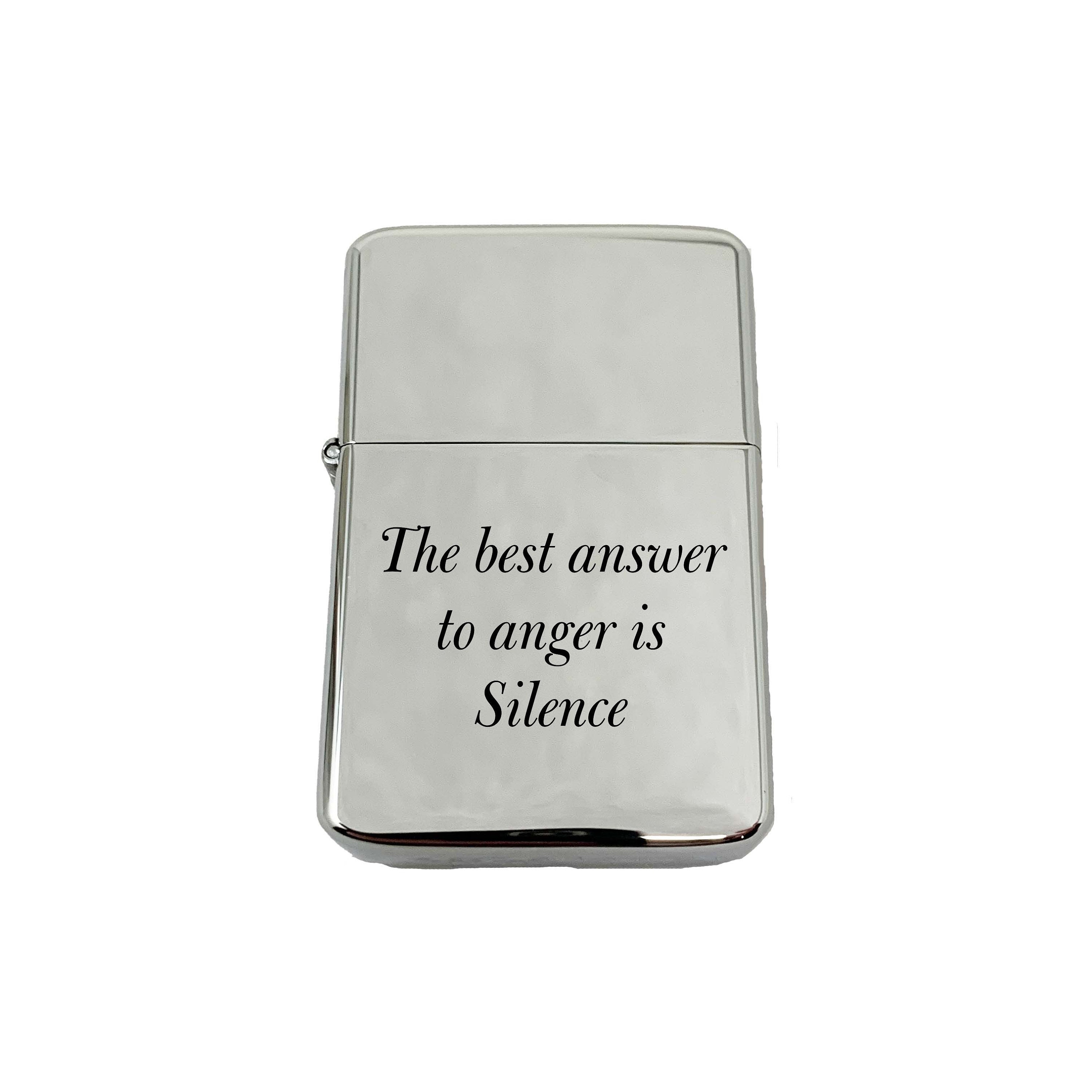 Lighter The Best Answer to Anger is Silence Marcus Aurelius CHROME Lighter The Best Answer to Anger is Silence Marcus Aurelius CHROME