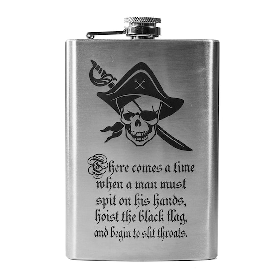 8oz BLACK There Comes a Time Flask 8oz BLACK There Comes a Time Flask