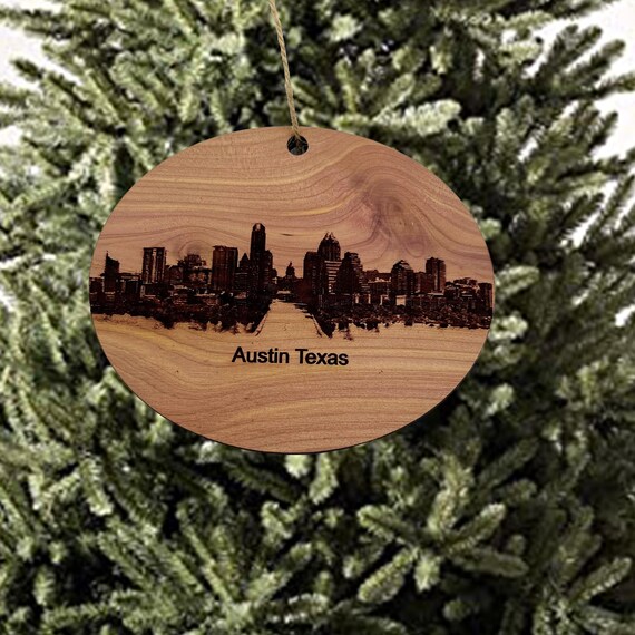 Austin TX Skyline - Cedar Ornament Austin TX Skyline - Cedar Ornament