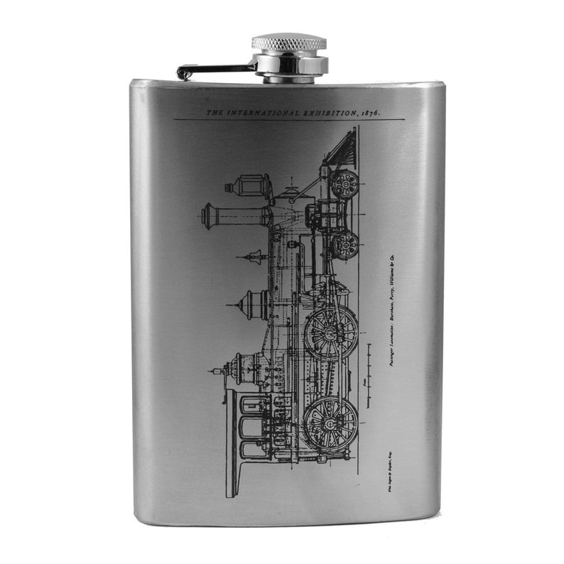 8oz Steam Locomotive International Stainless Steel Flask - Etsy