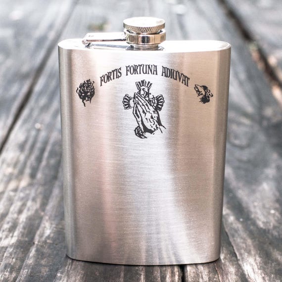 8oz Fortis Fortuna Adiuvat Stainless Steel Flask 8oz Fortis Fortuna Adiuvat Stainless Steel Flask