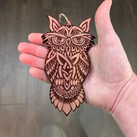 Cute Owl - Cedar Ornament Cute Owl - Cedar Ornament