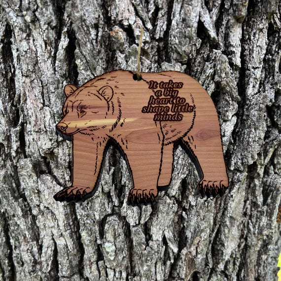 Elephant It Takes a Big heart to shape little minds - Cedar Ornament Elephant It Takes a Big heart to shape little minds - Cedar Ornament