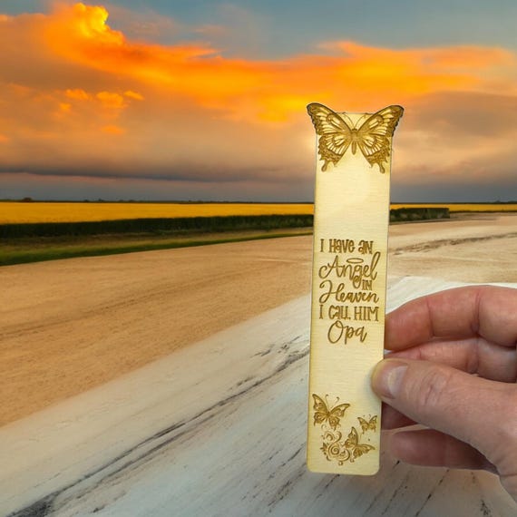 Bookmark - I have an angel in heaven I call him Opa - Birch wood Bookmark - I have an angel in heaven I call him Opa - Birch wood