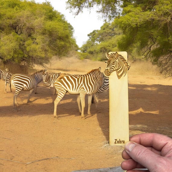 Bookmark - PERSONALIZED Zebra - Birch wood Bookmark - PERSONALIZED Zebra - Birch wood
