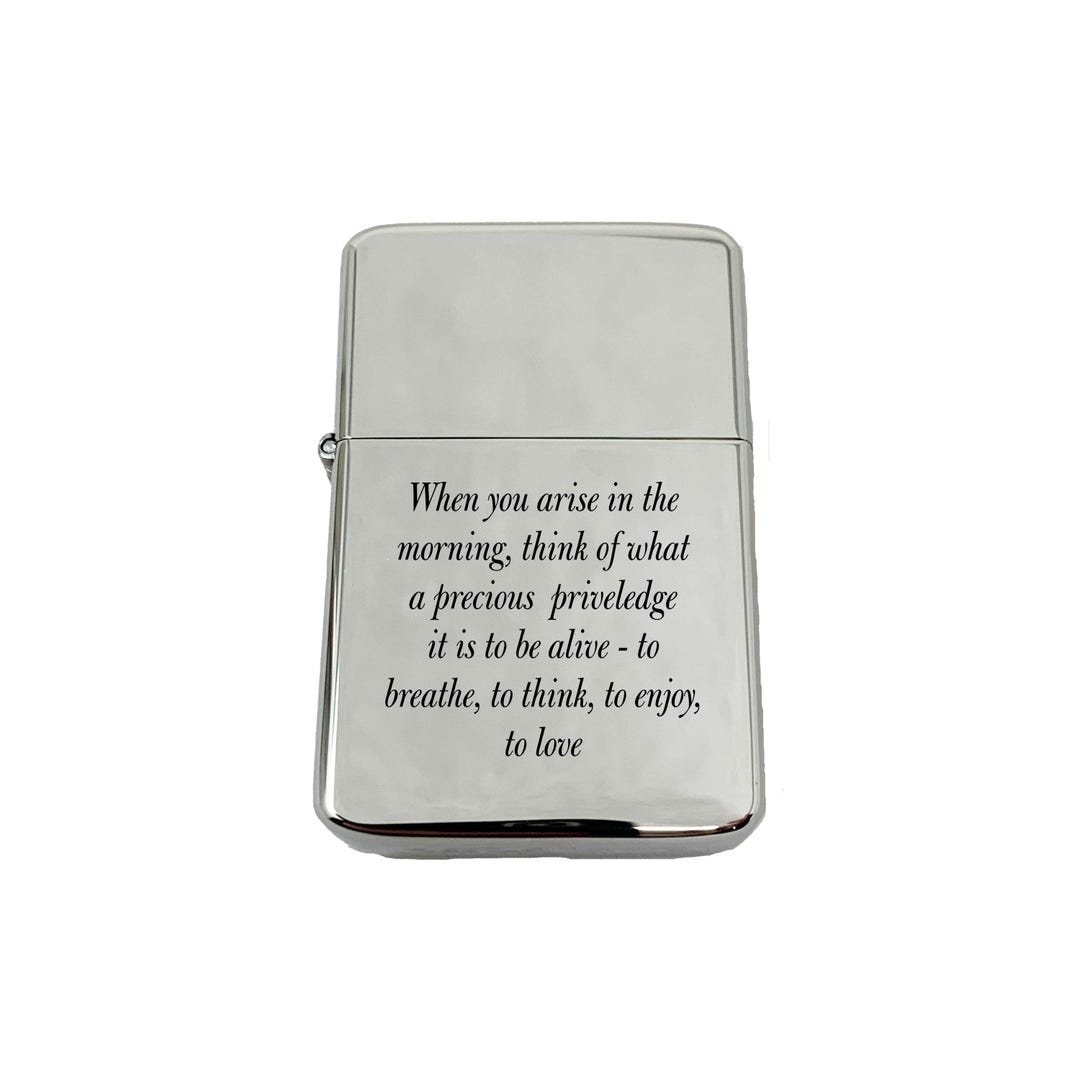 Lighter - When You Arise in the Morning Marcus Aurelius Chrome Lighter - When You Arise in the Morning Marcus Aurelius Chrome