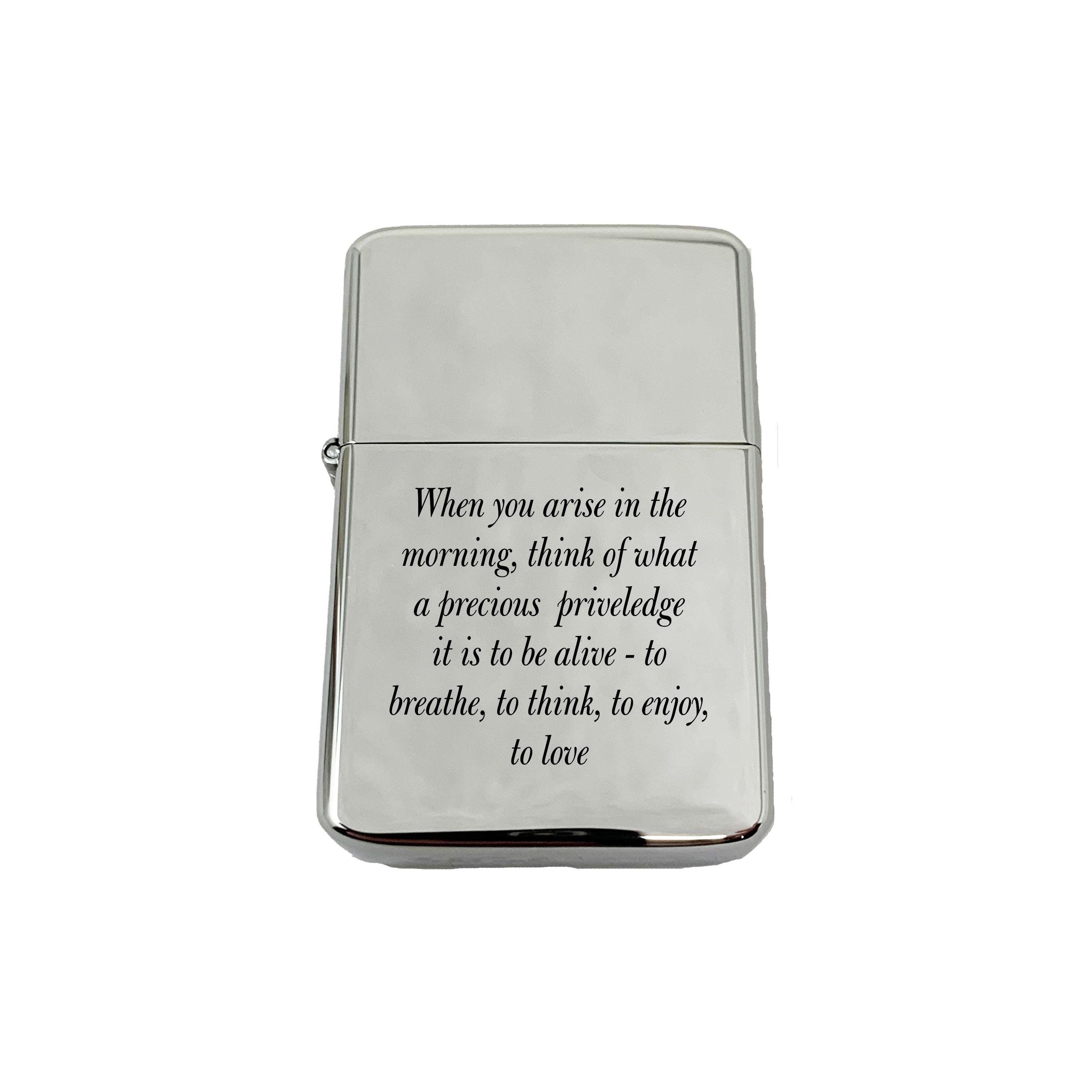 Lighter - When You Arise in the Morning Marcus Aurelius Chrome Lighter - When You Arise in the Morning Marcus Aurelius Chrome